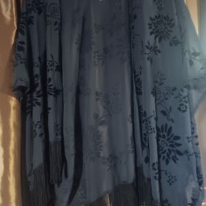 Floral Kimono with Fringe